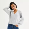 Petite Sonoma Goods For Life® Balloon Sleeve Button-Front Cardigan