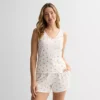 Women's Sonoma Goods For Life® Pointelle Sleep Tank -Sonoma Goods For Life Shop 7257410 Ivory Floral