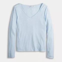 Women's Sonoma Goods For Life® Pointelle Sleep Long Sleeve Top -Sonoma Goods For Life Shop 7257411 ALT3