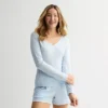 Women's Sonoma Goods For Life® Pointelle Sleep Long Sleeve Top -Sonoma Goods For Life Shop 7257411 Cerulean