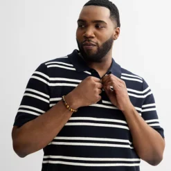 Big & Tall Sonoma Goods For Life® Short Sleeve Nautical Sweater Polo -Sonoma Goods For Life Shop 7270302 ALT2