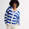 Petite Sonoma Goods For Life® Button-Front Cardigan -Sonoma Goods For Life Shop 7272829 Bold Blue Stripe