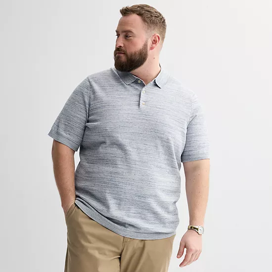 Big & Tall Sonoma Goods For Life® Short Sleeve Sweater Polo 3 Big & Tall Sonoma Goods For Life® Short Sleeve Sweater Polo