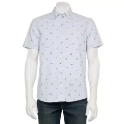 Men's Sonoma Goods For Life® Adaptive Short Sleeve Performance Button-Down Shirt -Sonoma Goods For Life Shop 7286929 Umbrealla Blue 1