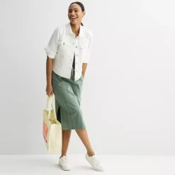 Petite Sonoma Goods For Life® Button-Down Denim Jacket -Sonoma Goods For Life Shop 7295934 ALT3