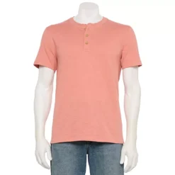 Men's Sonoma Goods For Life® Adaptive Essential Short Sleeve Henley T-Shirt 23 Men's Sonoma Goods For Life® Adaptive Essential Short Sleeve Henley T-Shirt -Sonoma Goods For Life Shop 7309297 Coral
