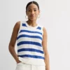 Women's Sonoma Goods For Life® Breezy Sweater Tank Top -Sonoma Goods For Life Shop 7316371 Cobalt Beige Stripe