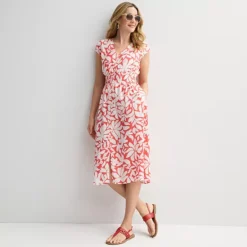 Petite Sonoma Goods For Life® Smock Button Midi Dress -Sonoma Goods For Life Shop 7381264 ALT3