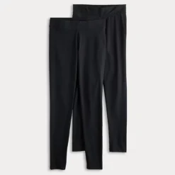 Women's Sonoma Goods For Life® Mid Rise Essential Leggings 2-pk.