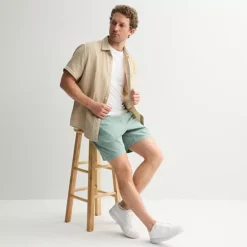 Men's Sonoma Goods For Life® Short Sleeve Perfect Length Double Weave Shirt -Sonoma Goods For Life Shop 7446618 ALT3