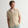Men's Sonoma Goods For Life® Short Sleeve Perfect Length Double Weave Shirt -Sonoma Goods For Life Shop 7446618 Crisp Khaki