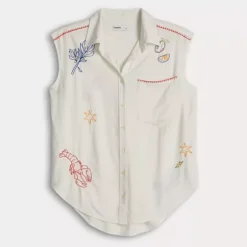 Women's Sonoma Goods For Life® Embroidered Summer Sleeveless Shirt -Sonoma Goods For Life Shop 7451676 ALT4