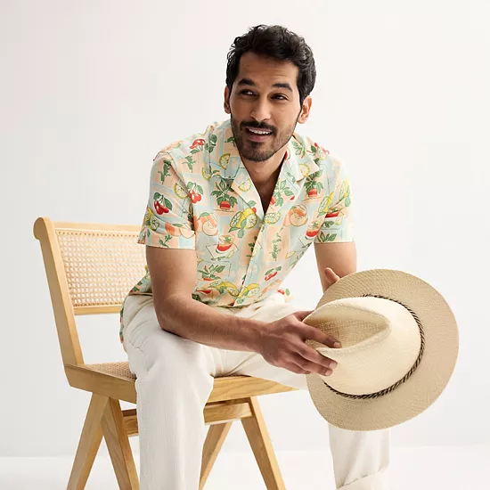 Big & Tall Sonoma Goods For Life® Short Sleeve Vacation Button-Down Shirt 4 Big & Tall Sonoma Goods For Life® Short Sleeve Vacation Button-Down Shirt - Image 2