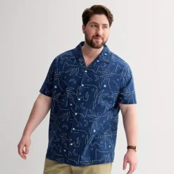 Big & Tall Sonoma Goods For Life® Short Sleeve Vacation Button-Down Shirt 13 Big & Tall Sonoma Goods For Life® Short Sleeve Vacation Button-Down Shirt -Sonoma Goods For Life Shop 7451715 Navy Abode