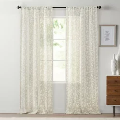Sonoma Goods For Life® Nolia Sheer Rod Pocket Set Of 2 Window Curtain Panels