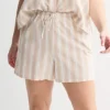 Plus Size Sonoma Goods For Life® Linen Like Woven Pajama Shorts -Sonoma Goods For Life Shop 7487383 Beige Stripe