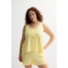 Plus Size Sonoma Goods For Life® Linen Like Woven Sleep Tank Top -Sonoma Goods For Life Shop 7487386 Pale Banana