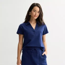 Women's Sonoma Goods For Life® Boxy Court Sport Polo Shirt -Sonoma Goods For Life Shop 7501403 Blue Beauty