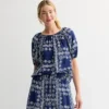 Petite Sonoma Goods For Life® Femme Peasant Top -Sonoma Goods For Life Shop 7501577 Blue Nautical Print