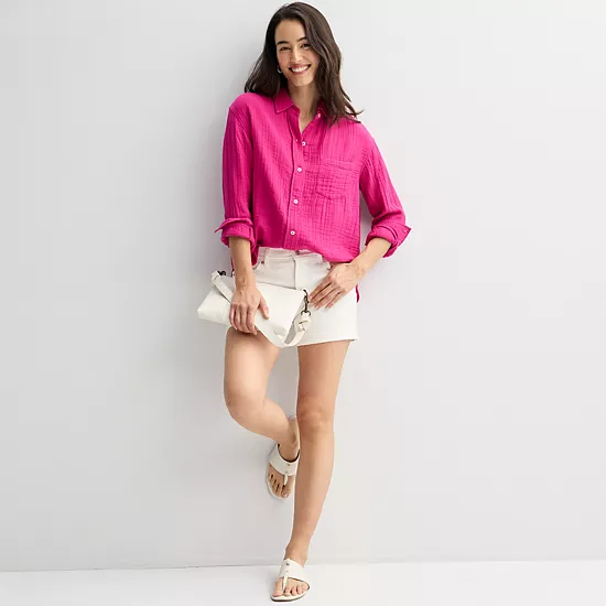 Women's Sonoma Goods For Life® Boyfriend Button-Down Shirt 6 Women's Sonoma Goods For Life® Boyfriend Button-Down Shirt - Image 4