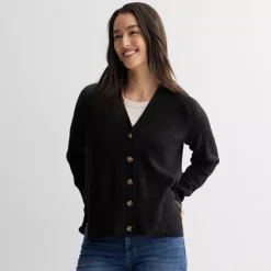 Women's Sonoma Goods For Life® Lightweight Longline Cardigan -Sonoma Goods For Life Shop 7507177 Pitch Black