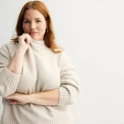 Plus Size Sonoma Goods For Life® Cozy Crew Neck Pullover Sweater -Sonoma Goods For Life Shop 7507448 ALT2