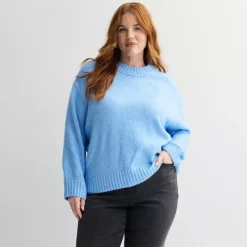 Plus Size Sonoma Goods For Life® Cozy Crew Neck Pullover Sweater