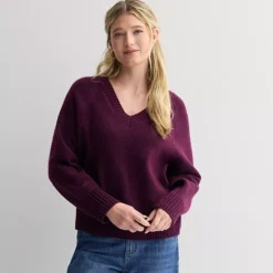 Women's Sonoma Goods For Life® V-Neck Pullover Sweater -Sonoma Goods For Life Shop 7507472 Fragrant Plum