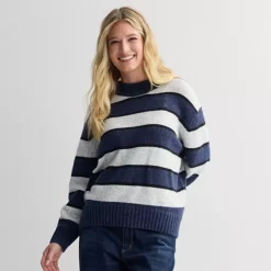 Women's Sonoma Goods For Life® Cozy Crew Neck Pullover -Sonoma Goods For Life Shop 7507473 Grey Multi Stripe