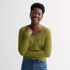 Women's Sonoma Goods For Life® Lightweight V-Neck Sweater -Sonoma Goods For Life Shop 7507685 Endless Pine