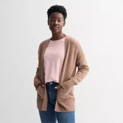 Petite Sonoma Goods For Life® Open Front Longline Cardigan -Sonoma Goods For Life Shop 7509315 Dani Khaki