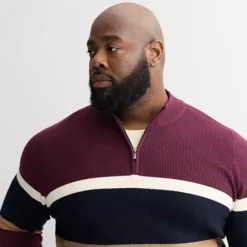 Big & Tall Sonoma Goods For Life® Chest Stripe Quarter-Zip Sweater 11 Big & Tall Sonoma Goods For Life® Chest Stripe Quarter-Zip Sweater -Sonoma Goods For Life Shop 7514777 ALT2