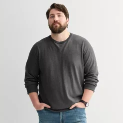 Big & Tall Sonoma Goods For Life® Lightweight Crewneck Sweater -Sonoma Goods For Life Shop 7516052 Charcoal