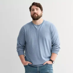Big & Tall Sonoma Goods For Life® Lightweight Crewneck Sweater -Sonoma Goods For Life Shop 7516052 Light Blue