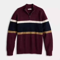 Men's Sonoma Goods For Life® Chest Stripe Quarter-Zip Sweater 16 Men's Sonoma Goods For Life® Chest Stripe Quarter-Zip Sweater -Sonoma Goods For Life Shop 7516320 ALT4