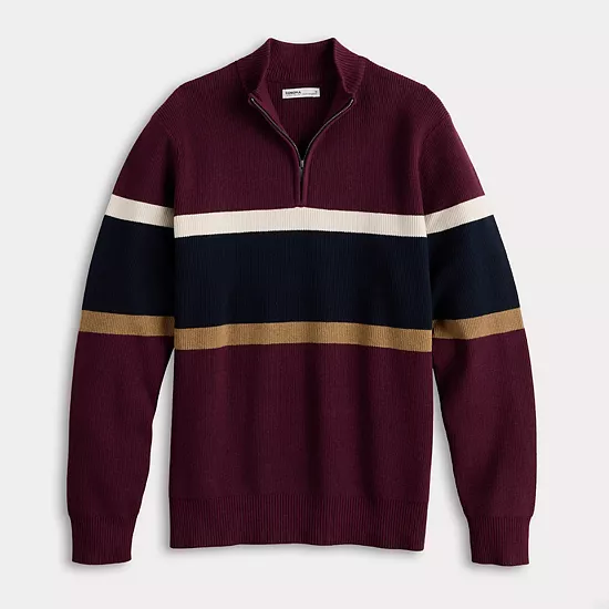 Men's Sonoma Goods For Life® Chest Stripe Quarter-Zip Sweater 7 Men's Sonoma Goods For Life® Chest Stripe Quarter-Zip Sweater - Image 5