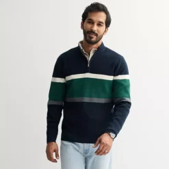Men's Sonoma Goods For Life® Chest Stripe Quarter-Zip Sweater 20 Men's Sonoma Goods For Life® Chest Stripe Quarter-Zip Sweater -Sonoma Goods For Life Shop 7516320 Navy Stripe