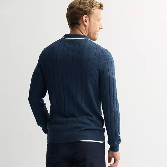 Men's Sonoma Goods For Life® Long Sleeve Sweater Polo 4 Men's Sonoma Goods For Life® Long Sleeve Sweater Polo - Image 2