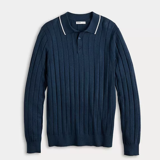 Men's Sonoma Goods For Life® Long Sleeve Sweater Polo 7 Men's Sonoma Goods For Life® Long Sleeve Sweater Polo - Image 5