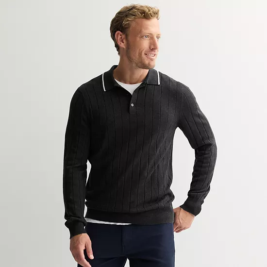 Men's Sonoma Goods For Life® Long Sleeve Sweater Polo 12 Men's Sonoma Goods For Life® Long Sleeve Sweater Polo - Image 10