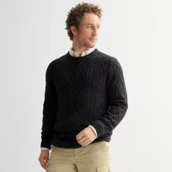 Men's Sonoma Goods For Life® Cable Knit Crewneck Sweater 19 Men's Sonoma Goods For Life® Cable Knit Crewneck Sweater -Sonoma Goods For Life Shop 7526140 Black