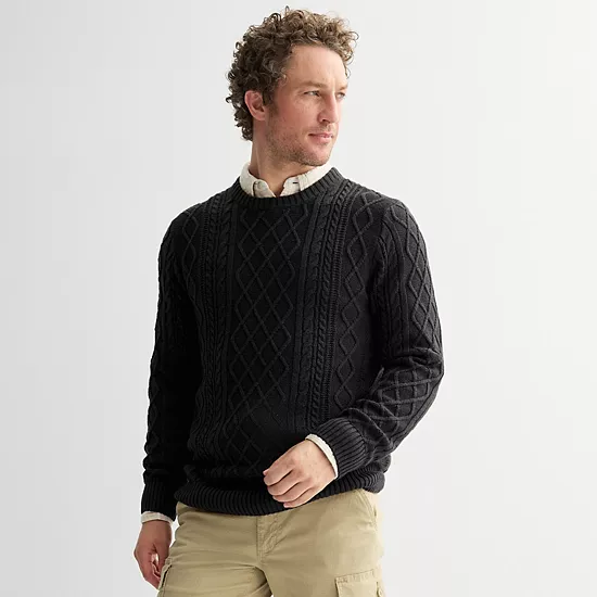 Men's Sonoma Goods For Life® Cable Knit Crewneck Sweater 10 Men's Sonoma Goods For Life® Cable Knit Crewneck Sweater - Image 8