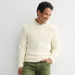 Men's Sonoma Goods For Life® Cable Knit Crewneck Sweater 20 Men's Sonoma Goods For Life® Cable Knit Crewneck Sweater -Sonoma Goods For Life Shop 7526140 Ivory 1