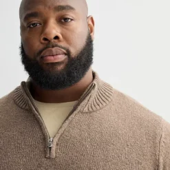 Big & Tall Sonoma Goods For Life® Quarter-Zip Sweater -Sonoma Goods For Life Shop 7526974 ALT2