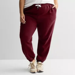 Plus Size Sonoma Goods For Life® Fleece Joggers 13 Plus Size Sonoma Goods For Life® Fleece Joggers -Sonoma Goods For Life Shop 7559410 Red Silk