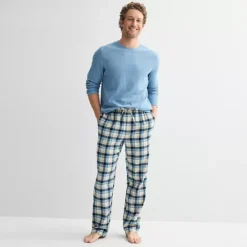 Men's Sonoma Goods For Life® 2-pc. Flannel Long Sleeve Pajama Top & Pajama Pants Set -Sonoma Goods For Life Shop 7565576 Classic Blue Check 1