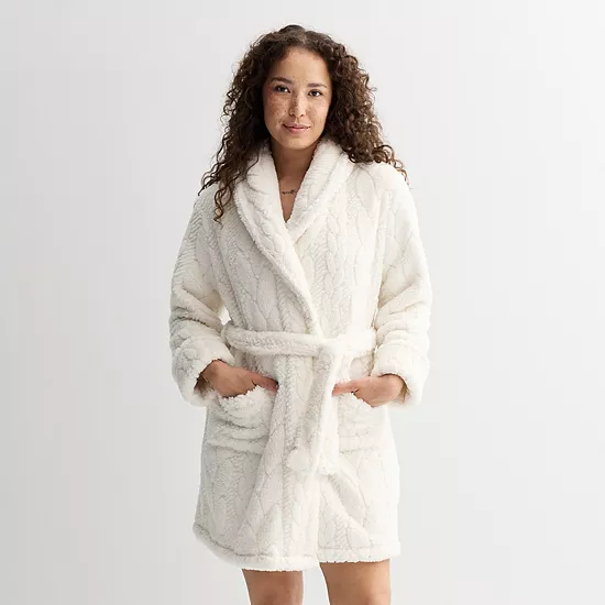 Women's Sonoma Goods For Life® Short Plush Wrap Robe 9 Women's Sonoma Goods For Life® Short Plush Wrap Robe - Image 7