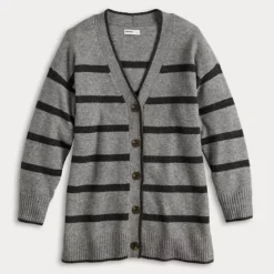 Women's Sonoma Goods For Life® Striped Tunic Cardigan -Sonoma Goods For Life Shop 7571922 ALT4