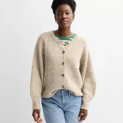 Women's Sonoma Goods For Life® Cozy Heritage Cardigan -Sonoma Goods For Life Shop 7572940 Oat Heather