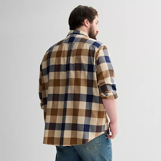 Big & Tall Sonoma Goods For Life® Long Sleeve Brushed Flannel Shirt 4 Big & Tall Sonoma Goods For Life® Long Sleeve Brushed Flannel Shirt - Image 2